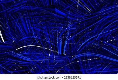 Diseño de vector azul oscuro con líneas curvas. Muestra geométrica colorida con líneas de degradado.  Plantilla sencilla para su diseño.