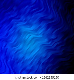 Dark BLUE vector layout with curves. Illustration in abstract style with gradient curved.  Smart design for your promotions.
