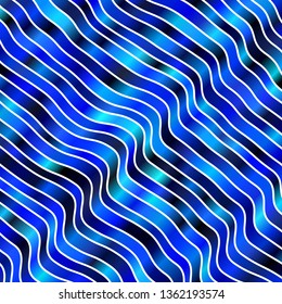 Dark BLUE vector layout with curves. Gradient illustration in simple style with bows. Pattern for websites, landing pages.