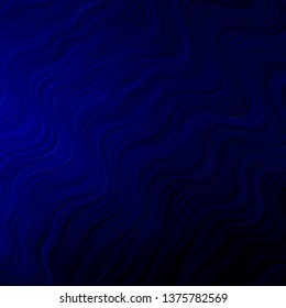 Dark BLUE vector layout with curves. Illustration in halftone style with gradient curves. Pattern for ads, commercials.