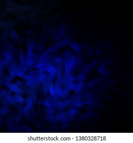 Dark BLUE vector layout with curves. Colorful illustration in circular style with lines. Best design for your ad, poster, banner.
