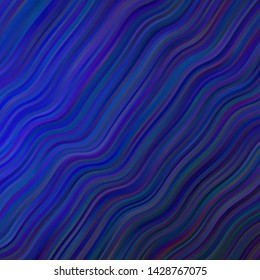 Dark BLUE vector layout with curves. Gradient illustration in simple style with bows. Pattern for busines booklets, leaflets