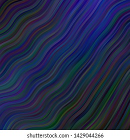 Dark BLUE vector layout with curves. Abstract gradient illustration with wry lines. Design for your business promotion.