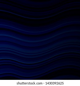 Dark BLUE vector layout with curves. Illustration in abstract style with gradient curved.  Best design for your posters, banners.