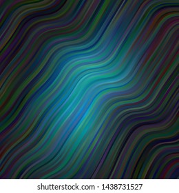 Dark BLUE vector layout with curves. Brand new colorful illustration with bent lines. Pattern for ads, commercials.