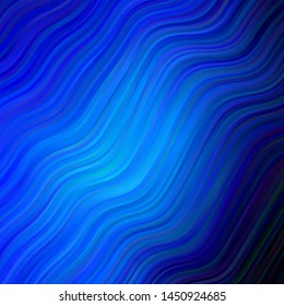 Dark BLUE vector layout with curves. Bright sample with colorful bent lines, shapes. Pattern for commercials, ads.