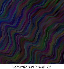 Dark BLUE vector layout with curves. Abstract gradient illustration with wry lines. Template for your UI design.