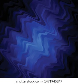 Dark BLUE vector layout with curves. Abstract illustration with bandy gradient lines. Design for your business promotion.