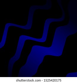 Dark BLUE vector layout with curves. Colorful illustration, which consists of curves. Best design for your ad, poster, banner.