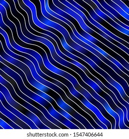 Dark BLUE vector layout with curves. Colorful illustration, which consists of curves. Pattern for websites, landing pages.