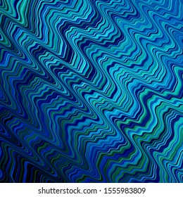 Dark BLUE vector layout with curves. Colorful illustration, which consists of curves. Pattern for commercials, ads.