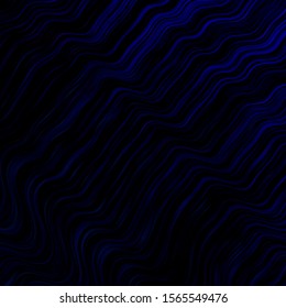 Dark BLUE vector layout with curves. Colorful illustration with curved lines. Pattern for websites, landing pages.