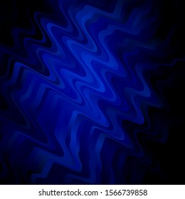 Dark BLUE vector layout with curves. Colorful illustration in abstract style with bent lines. Pattern for busines booklets, leaflets