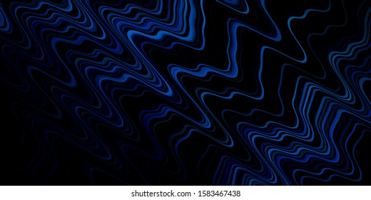 Dark BLUE vector layout with curves. Brand new colorful illustration with bent lines. Pattern for business booklets, leaflets