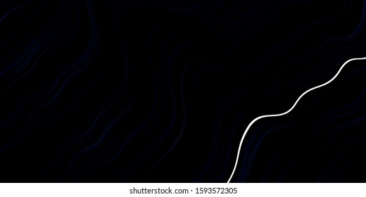 Dark BLUE vector layout with curves. Colorful illustration in circular style with lines. Pattern for business booklets, leaflets