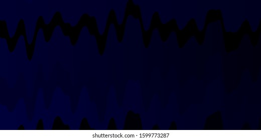 Dark BLUE vector layout with curves. Brand new colorful illustration with bent lines. Template for cellphones.