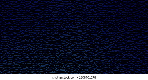 Dark BLUE vector layout with curves. Abstract gradient illustration with wry lines. Design for your business promotion.