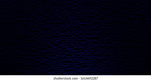 Dark BLUE vector layout with curves. Colorful illustration, which consists of curves. Template for cellphones.