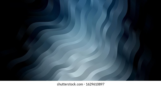 Dark BLUE vector layout with curves. Colorful illustration with curved lines. Pattern for business booklets, leaflets