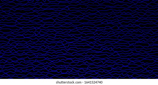 Dark BLUE vector layout with curves. Abstract gradient illustration with wry lines. Pattern for booklets, leaflets.