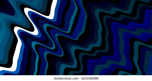 Dark BLUE vector layout with curves. Colorful illustration, which consists of curves. Pattern for websites, landing pages.