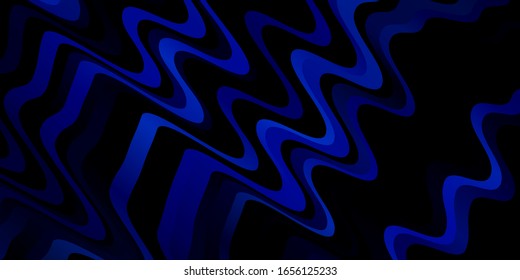 Dark BLUE vector layout with curves. Colorful illustration in abstract style with bent lines. Pattern for busines booklets, leaflets