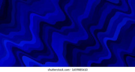 Diseño vectorial AZUL oscuro con curvas. Ilustración degradada en estilo simple con arcos. Diseño para su promoción empresarial.