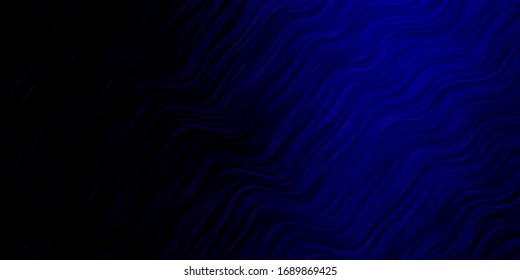 Diseño vectorial AZUL oscuro con curvas. Ilustración colorida con líneas curvas. Patrón para sitios web, páginas de inicio.