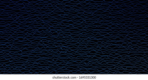 Dark BLUE vector layout with curves. Abstract gradient illustration with wry lines. Pattern for websites, landing pages.