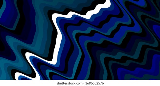 Diseño vectorial AZUL oscuro con curvas. Ilustración colorida, que consiste en curvas. Patrón para sitios web, páginas de inicio.
