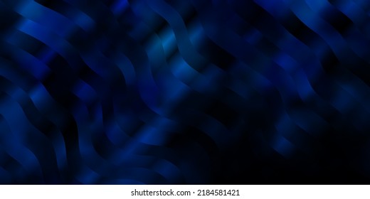 Dark BLUE vector layout with curves. Illustration in halftone style with gradient curves. Best design for your posters, banners.