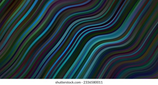 Dunkles BLAU Vektorlayout mit Kurven. Brandneue farbige Illustration mit verbogenen Linien. Muster für Werbung, Werbung.