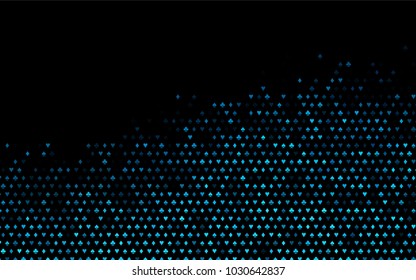 Dark BLUE vector layout with elements of cards. Glitter abstract sketch with isolated symbols of playing cards. Pattern for leaflets of poker games, events.
