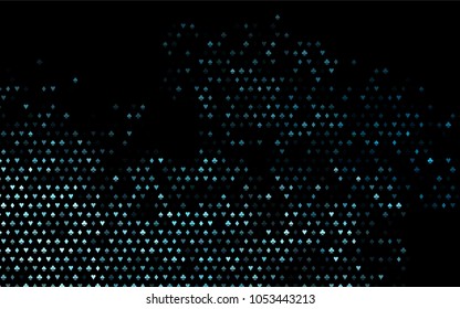 Dark BLUE vector layout with elements of cards. Glitter abstract sketch with isolated symbols of playing cards. Smart design for your business advert of casinos.