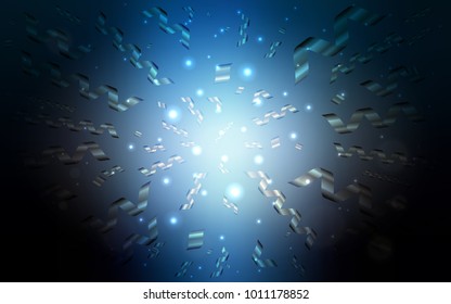 Dark BLUE vector layout with festival confetti. Confetti on blurred abstract background with colorful gradient. The pattern can be used for carnival, festival leaflets.