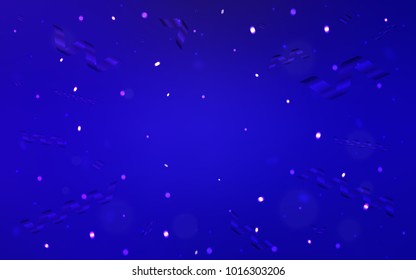 Dark BLUE vector layout with festival confetti. Modern geometrical abstract illustration with carnival ribbons. New design for ad, poster, banner of your Party.