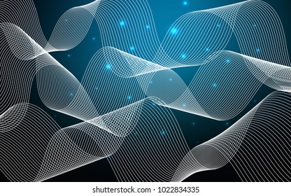 Dark BLUE vector layout with festival confetti. Beautiful colored illustration with ribbon in celebration style. The pattern can be used for new year ad, booklets.