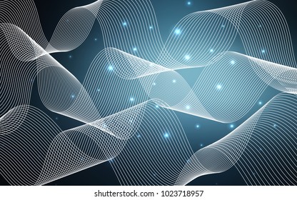 Dark BLUE vector layout with festival confetti. Modern geometrical abstract illustration with carnival ribbons. The pattern can be used for birthday gifts, congratulations.