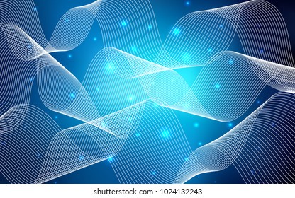Dark BLUE vector layout with festival confetti. Blurred decorative design in anniversary style with confetti. The template can be used as a background for postcards.