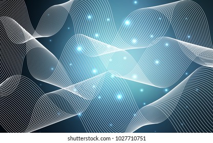 Dark BLUE vector layout with festival confetti. Modern geometrical abstract illustration with carnival ribbons. The template can be used as a background for postcards.
