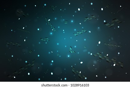 Dark BLUE vector layout with festival confetti. Glitter abstract illustration with colorful confetti, ribbons. The pattern can be used for new year ad, booklets.