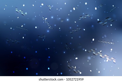 Dark BLUE vector layout with festival confetti. Decorative shining illustration with ribbons on abstract template. Beautiful design for your business advert of anniversary.