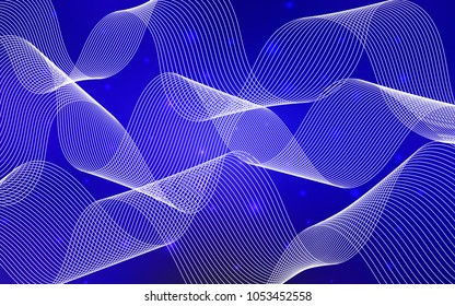 Dark BLUE vector layout with festival confetti. Glitter abstract illustration with colorful confetti, ribbons. The pattern can be used for birthday gifts, congratulations.