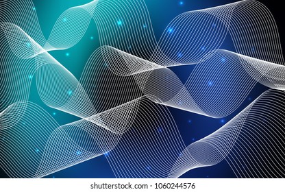 Dark BLUE vector layout with festival confetti. Modern geometrical abstract illustration with carnival ribbons. New design for ad, poster, banner of your Party.