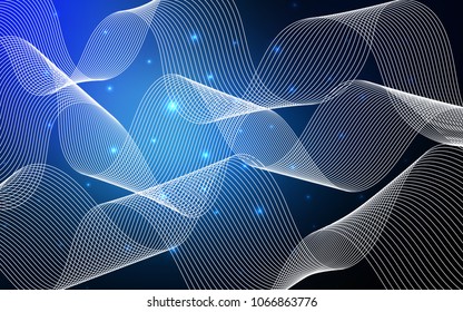 Dark BLUE vector layout with festival confetti. Glitter abstract illustration with colorful confetti, ribbons. New design for ad, poster, banner of your Party.