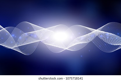 Dark BLUE vector layout with festival confetti. Modern geometrical abstract illustration with carnival ribbons. The pattern can be used for carnival, festival leaflets.