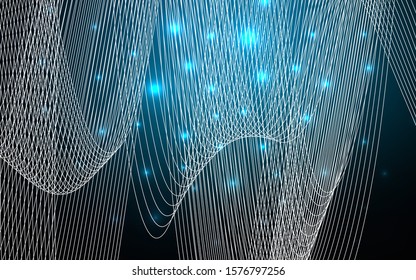 Dark BLUE vector layout with festival confetti. Beautiful colored illustration with ribbon in celebration style. The pattern can be used for new year ad, booklets.