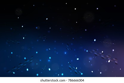 Dark BLUE vector layout with festival confetti. Decorative shining illustration with ribbons on abstract template. The template can be used as a background for postcards.