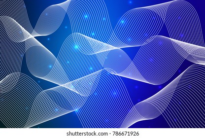 Dark BLUE vector layout with festival confetti. Confetti on blurred abstract background with colorful gradient. The template can be used as a background for postcards.