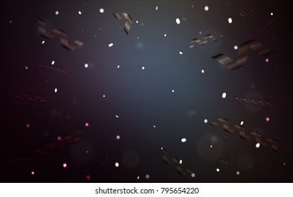 Dark BLUE vector layout with festival confetti. Beautiful colored illustration with ribbon in celebration style. Beautiful design for your business advert of anniversary.